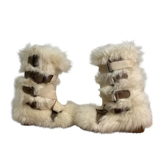 Joyfolie Kids Girls Lexi Fur Boot in Cream Size 8 Cozy Winter Warm Fashion Boots - Picture 2 of 6
